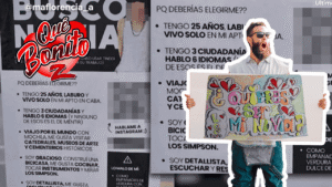 Colg&oacute; un cartel en la calle para buscar novia y se volvi&oacute; viral.