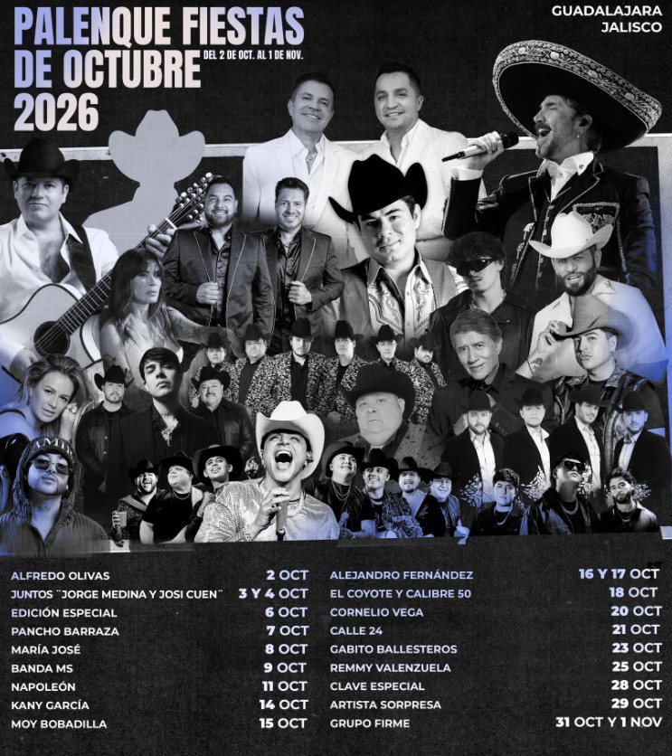 Fiestas de Octubre 2026 re&uacute;ne a Grupo Firme, Alfredo Olivas y Alejandro Fern&aacute;ndez en una cartelera del regional que promete hacer historia