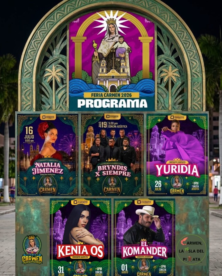 Kenia Os, Yuridia y El Komander encabezan los conciertos GRATIS de la Feria Carmen 2026