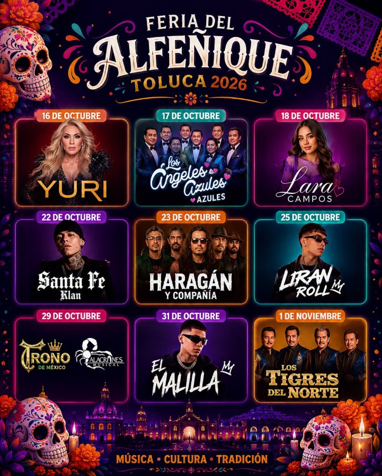 Feria del Alfe&ntilde;ique 2026 apuesta en grande con conciertos gratis de Los Tigres del Norte, El Trono de M&eacute;xico y m&aacute;s