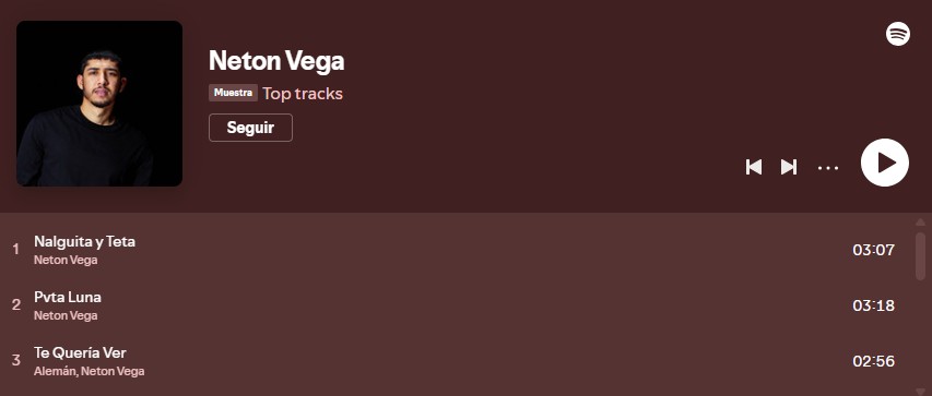 Netón Vega logra una hazaña histórica al colocar tres canciones en el Top 10 de Spotify México