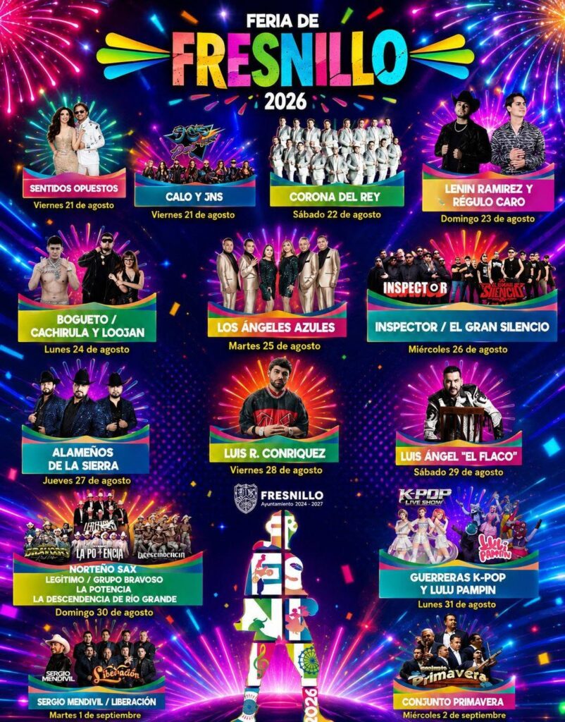Los &Aacute;ngeles Azules y Luis R. Conr&iacute;quez encabezan la Feria de Fresnillo 2026