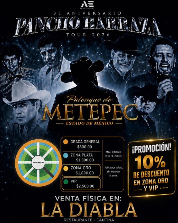 Pancho Barraza prepara una noche histórica en Metepec para celebrar 35 años de éxitos