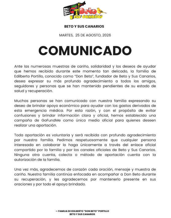 Beto Portillo necesita apoyo urgente tras los hechos en Texcoco