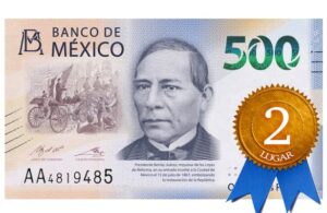 ¡Billete de 500 pesos gana segundo lugar como el más bonito del mundo!