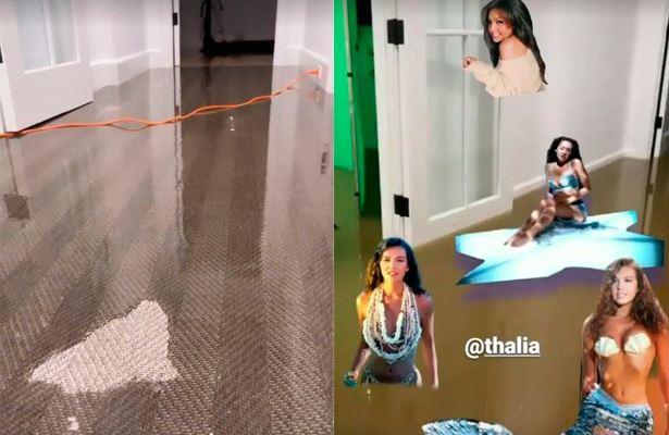 Comparte Thal&iacute;a videos de la inundaci&oacute;n en su casa de Nueva York
