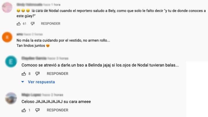 &iquest;Y esa miradita? Nodal se pone celoso tras saludo efusivo entre Belinda y un reportero