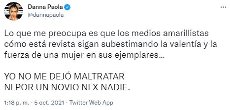 Niega Danna Paola rumores de relación tóxica