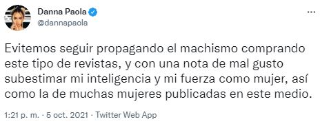 Niega Danna Paola rumores de relación tóxica