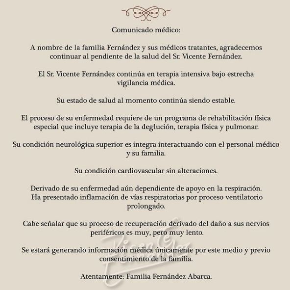 &iexcl;Falsos los rumores acerca de que piensan desconectar a Vicente Fern&aacute;ndez!