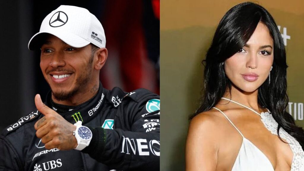 La actriz Eiza González fue captada en un yate junto al piloto Lewis Hamilton y otros amigos, en Ibiza.