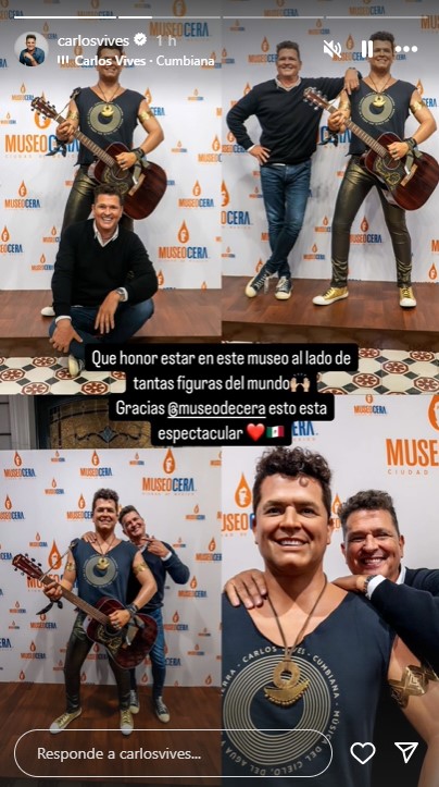 Carlos Vives sorprende con su r&eacute;plica en el Museo de Cera: "Me daba pena, pero me emocion&oacute;"