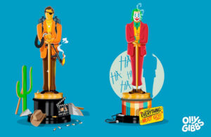 Ilustrador convierte en estatuillas a los nominados al Oscar 2020