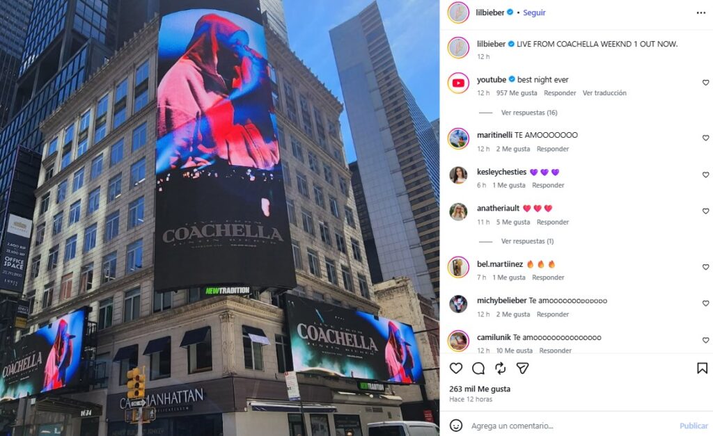 Justin Bieber sorprende al mundo con el lanzamiento de su hist&oacute;rico concierto en Coachella 2026