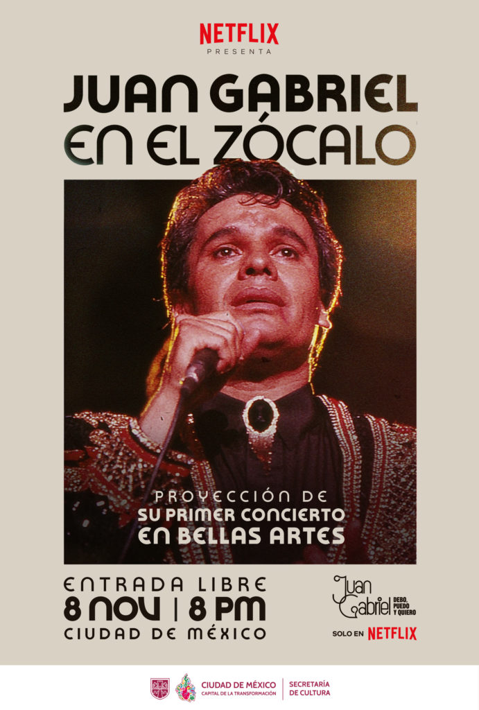 Concierto hist&oacute;rico de Juan Gabriel en Bellas Artes ser&aacute; proyectado gratis en el Z&oacute;calo