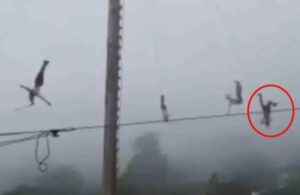 Video: Volador de Papantla cae durante presentaci&oacute;n en Hidalgo