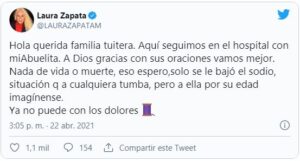 Hospitalizan de emergencia a abuelita de Laura Zapata y Thal&iacute;a