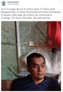 Estas personas contin&uacute;an desaparecidas tras accidente en l&iacute;nea 12 del Metro