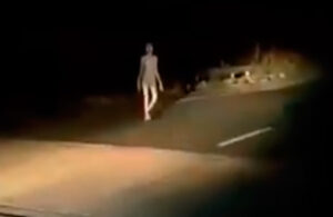 Video: &iquest;Un fantasma o un extraterrestre? Captan a extra&ntilde;a criatura caminando por una carretera