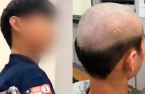 Con horrible corte de cabello, mam&aacute; evita que su hijo se contagie de Covid