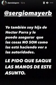 Hija mayor de H&eacute;ctor Parra lo defiende y asegura que su pap&aacute; es inocente