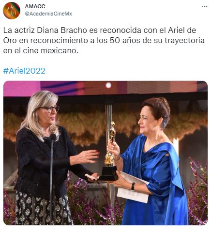 Diana Bracho recibe Ariel de Oro por 50 a&ntilde;os de trayectoria