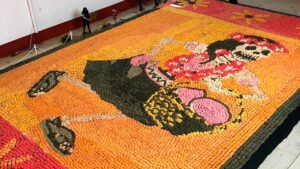 Catrina gigante hecha con pan de dulce rompe Record Guinness en Puebla