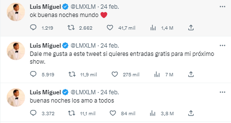 Luis Miguel es hackeado en Twitter; promet&iacute;an entradas gratis a sus conciertos