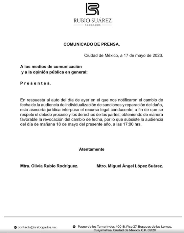 Audiencia de H&eacute;ctor Parra S&Iacute; se realizar&aacute; el d&iacute;a de hoy