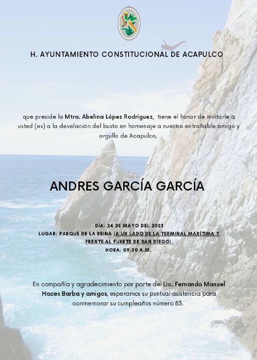 Margarita Portillo podr&iacute;a demandar por develaci&oacute;n de busto en honor de Andr&eacute;s Garc&iacute;a