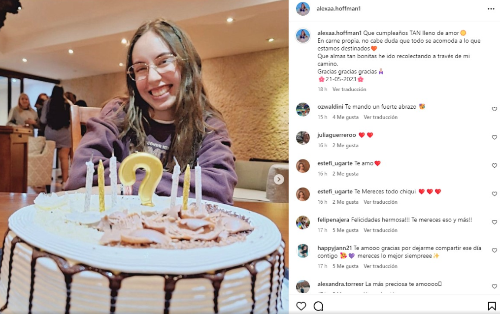 Alexa Hoffman celebra su cumplea&ntilde;os Ginny Hoffman le dedica mensaje especial