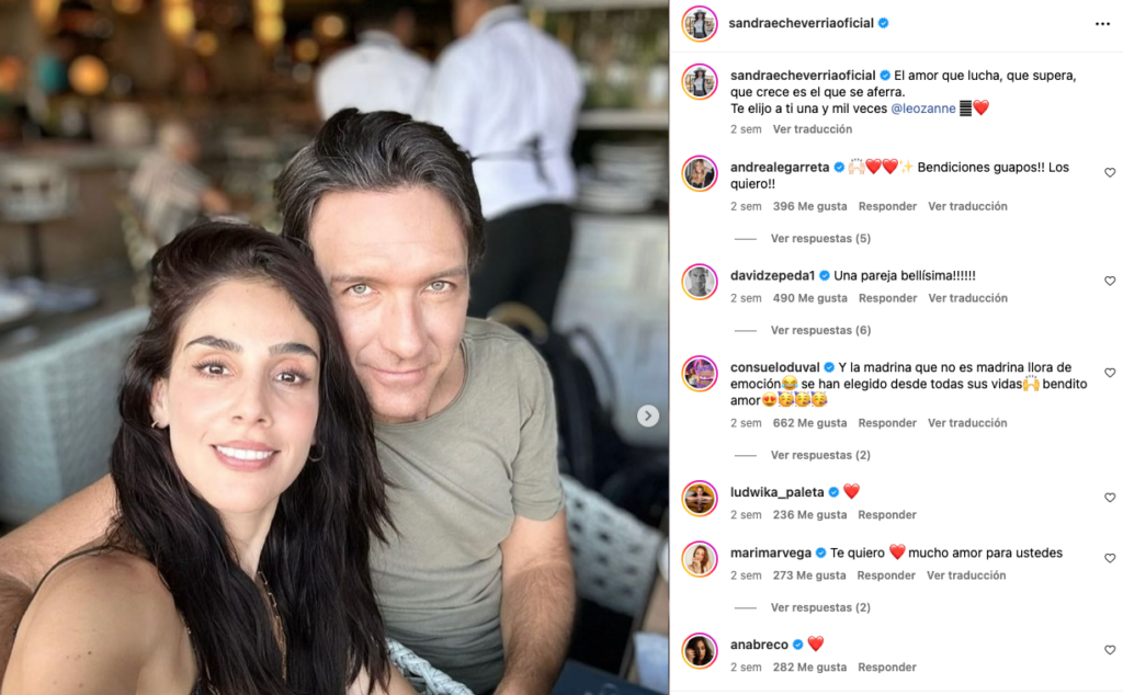 Sandra Echeverr&iacute;a y Leonardo de Lozanne planean renovar sus votos.
