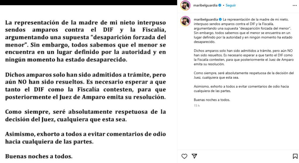 Imelda Garza gana amparo en la batalla legal por su hijo. &iquest;Qu&eacute; har&aacute; Maribel Guardia al respecto?