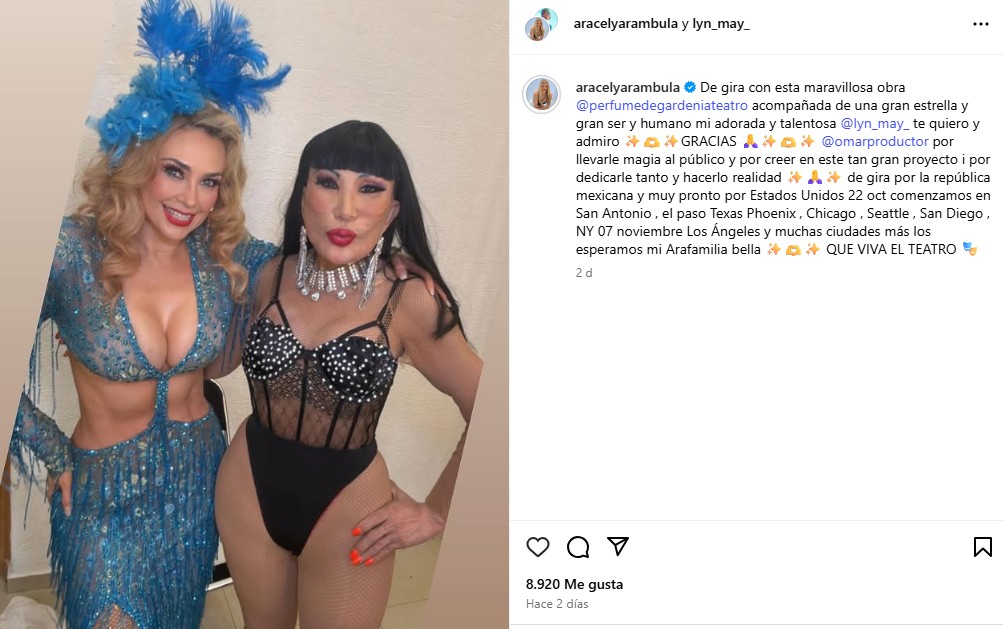 Aracely Ar&aacute;mbula elogia la figura y disciplina de Lyn May