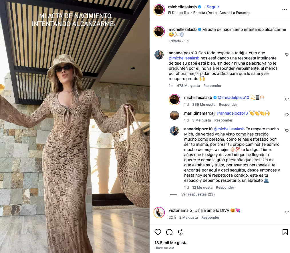Michelle Salas rompe el silencio en redes sociales ante la supuesta hospitalizaci&oacute;n de Luis Miguel